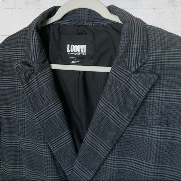 Loom Urban Outfitters Check Double Breasted Blazer Size Small Academia Grunge - Picture 6 of 11